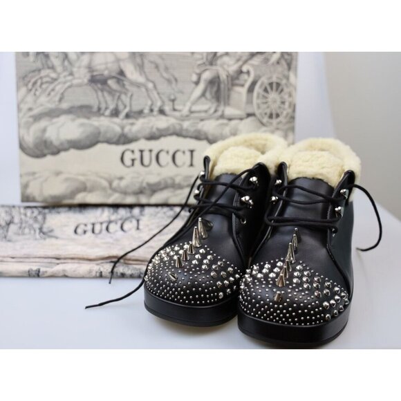 NIB AUthentic Gucci Harlem Studs and Spikes Booties in black size 39 - Picture 1 of 13